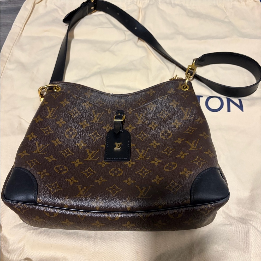 Louis Vuitton Odeon MM Monogram Brown and Black Shoulder Bag